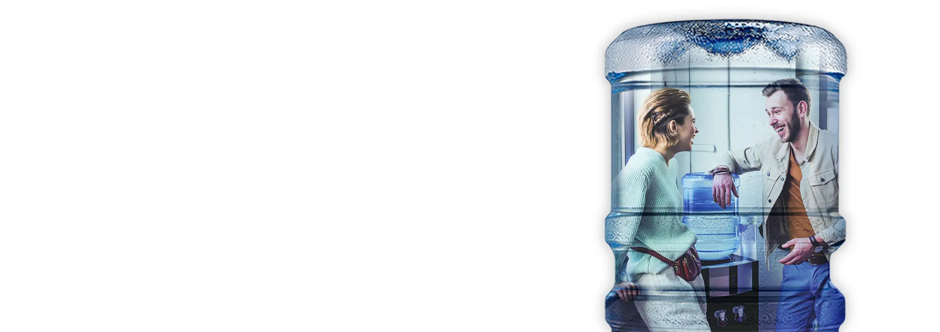 Dwie osoby rozmawiające w biurze przy dystrybutorze wody Culligan